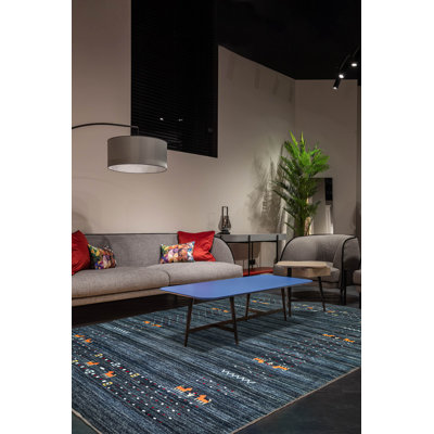 Kashkuli Gabbeh Navy Rug 4'9" x 7'10"