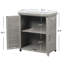Banc de rempotage avec armoire de rangement et plateau de table en métal pour patio extérieur-227408075