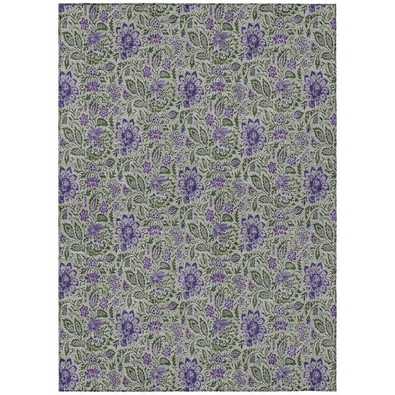 Floral Indoor / Outdoor Rug, Rectangle 5' x 7'6"