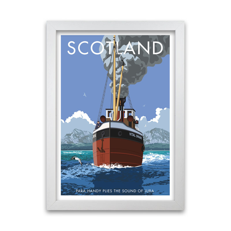 Scotland Para Handy by Stephen Millership - Print, White, 84.1 cm H x 59.4 cm W x 5 cm D
