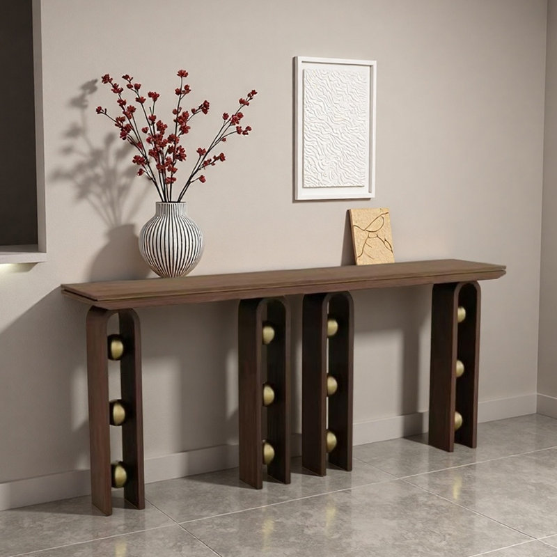 Console d'entrée Mid-Century, Brun