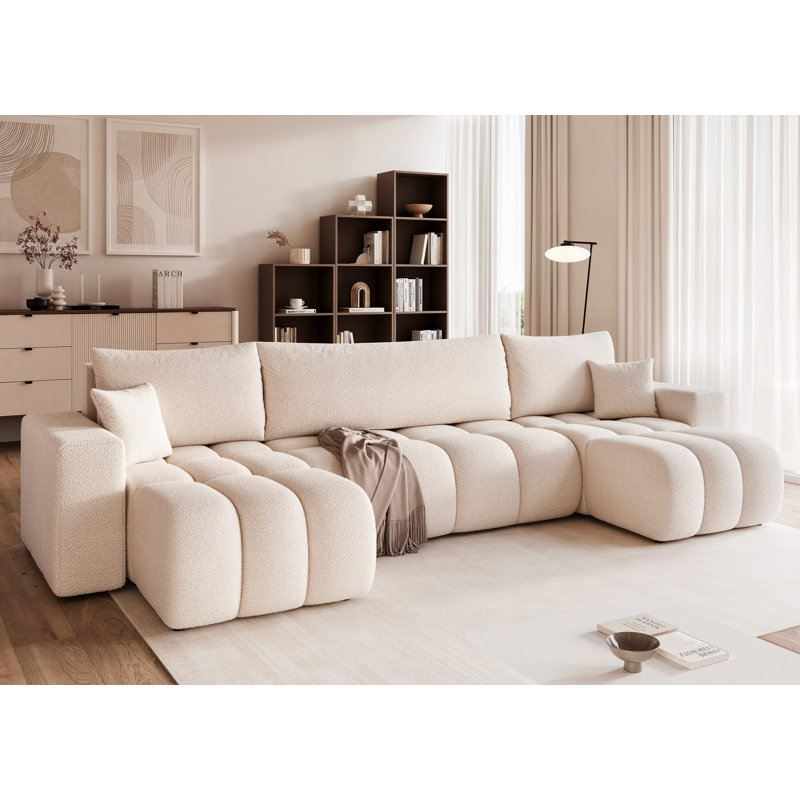 5 Seater Sofa Bed, Cream