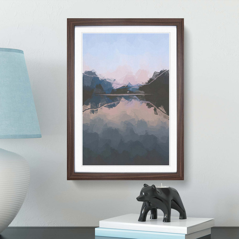 Italian Lake in Abstract - Framed Print, 65cm H x 48cm W x 2cm D, Walnut Framed