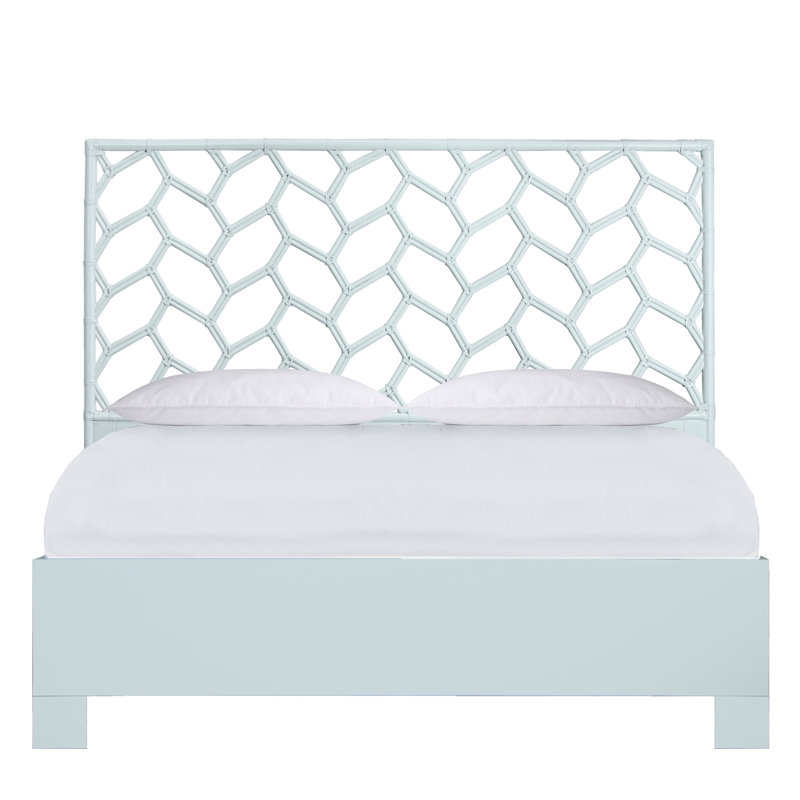 Silas Queen Standard Bed, Black, King, Light Blue