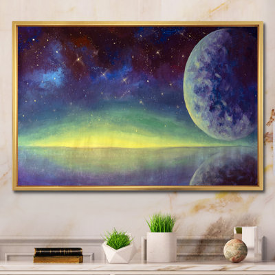 «Fantasy Boreal Galaxy Moon», reproduction sur toile flottante