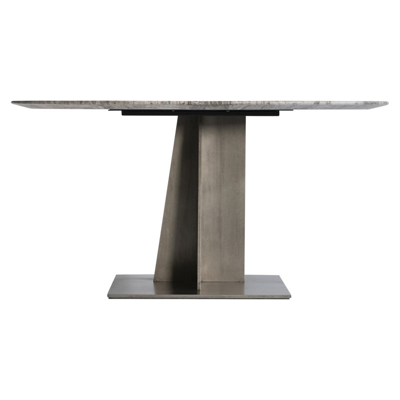 Equis 60" Stone Pedestal Dining Table