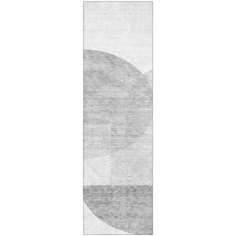 Premium Machine Washable Prisco Gray Rug, Runner 2'3" x 7'6"