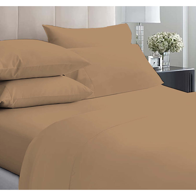 6-Piece Premium Deep Pockets Microfiber Sheet Set, California King, Mocha