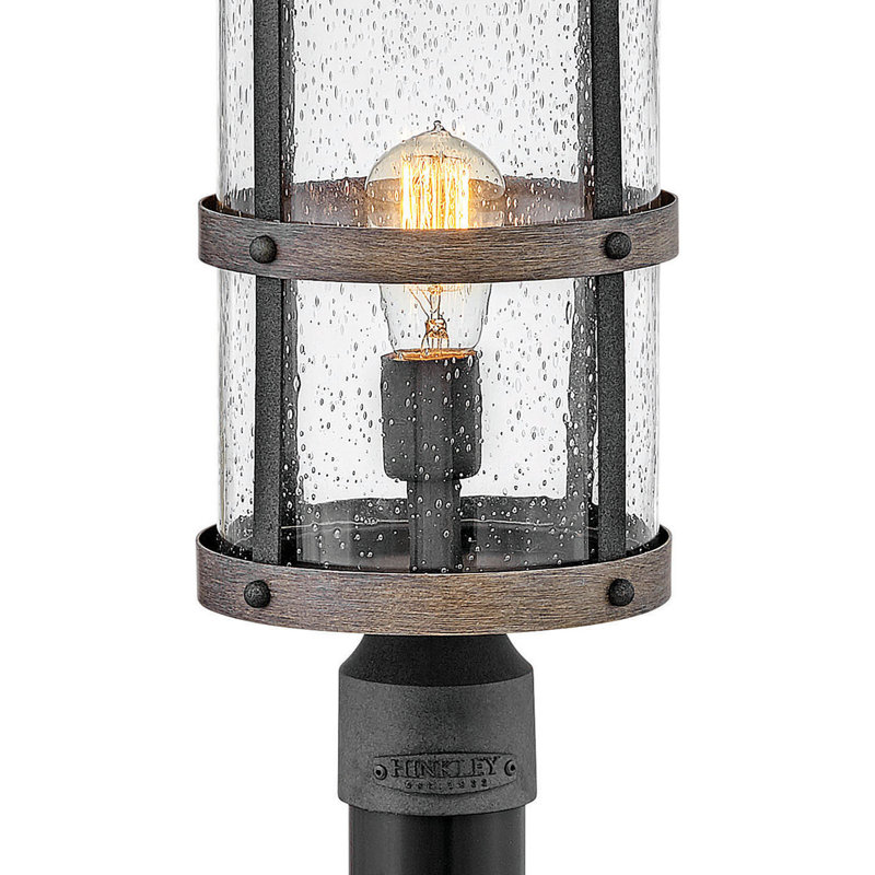 Lakehouse Single Light Post Top/Pier Mount Outdoor Lantern, Aged Zinc