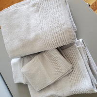 6 Pc Vera Wang Sculpted Pleat French Lilac Gray Towels Bathroom Towel Set