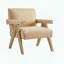 Fauteuil moderne en similicuir Nessi - sable-417801349