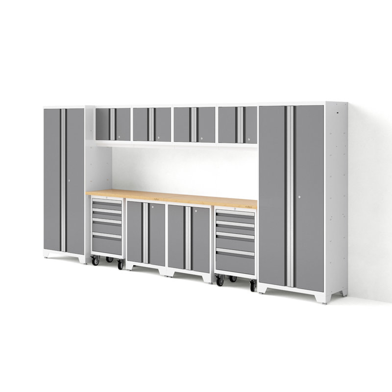Bold Series 12 Piece Garage Storage Cabinet Set, Light Gray