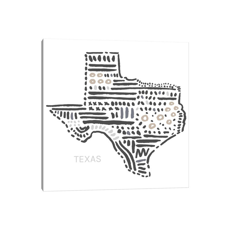Texas - impression sur toile tendue, H 12 po x l 12 po x P 0,75 po
