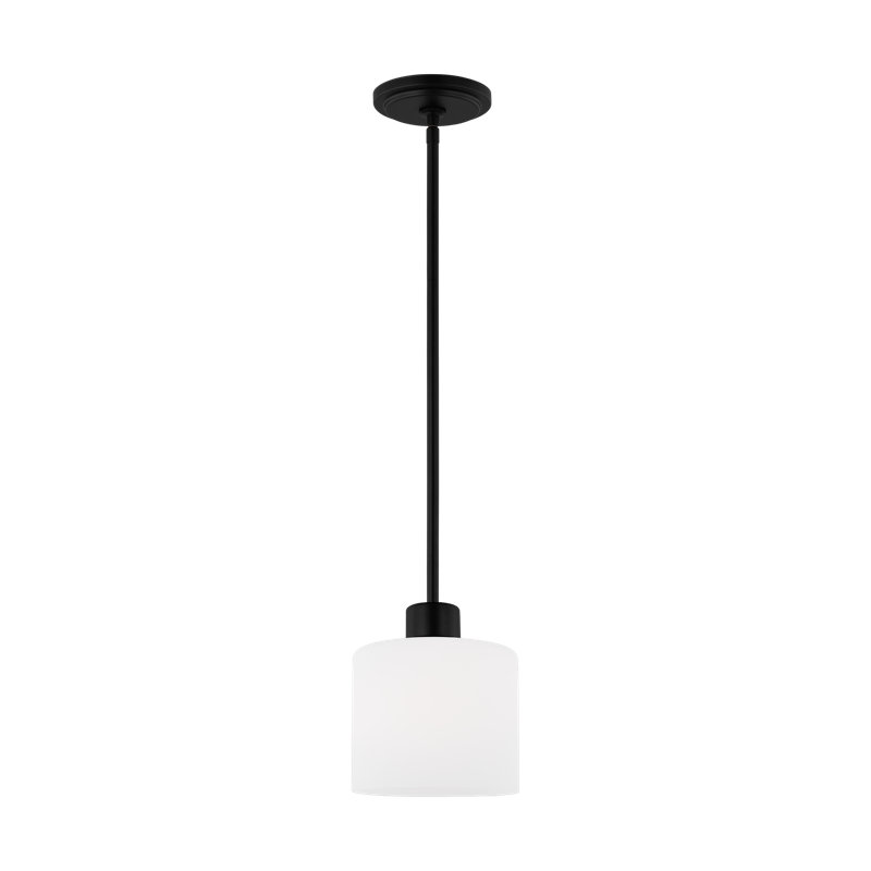 Canfield One Light Mini-Pendant from Generation Lighting , No, Midnight Black