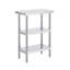 Table de préparation des aliments en acier inoxydable, table de travail de cuisine commerciale de 14 x 24 x 34 pouces, avec 2 tablettes réglables, table de préparation en métal robuste pour barbecue, cuisine, maison et garage