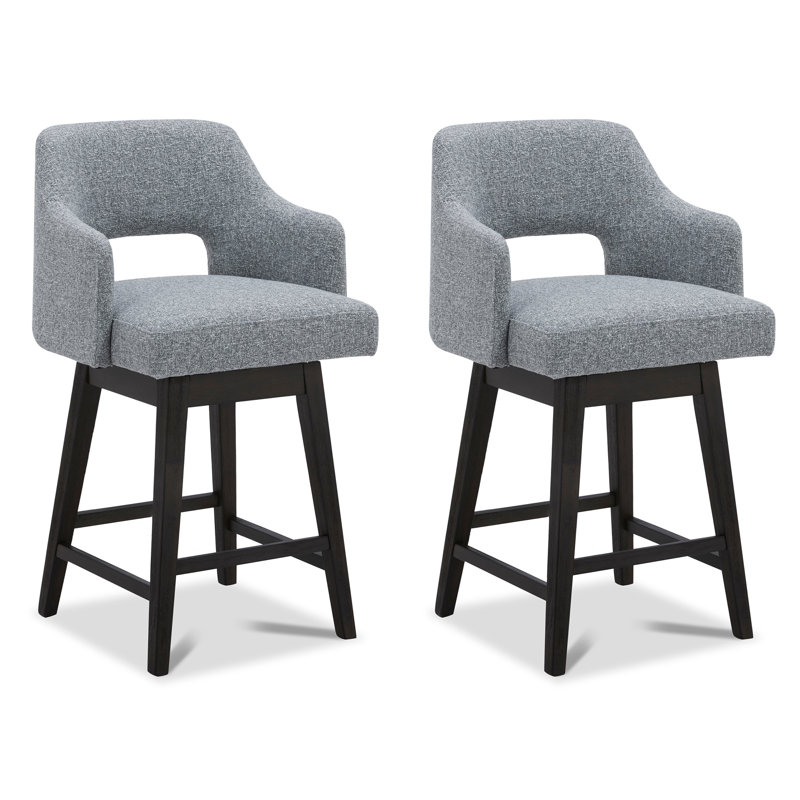Bethine Swivel 26'' Counter Stool, Gray