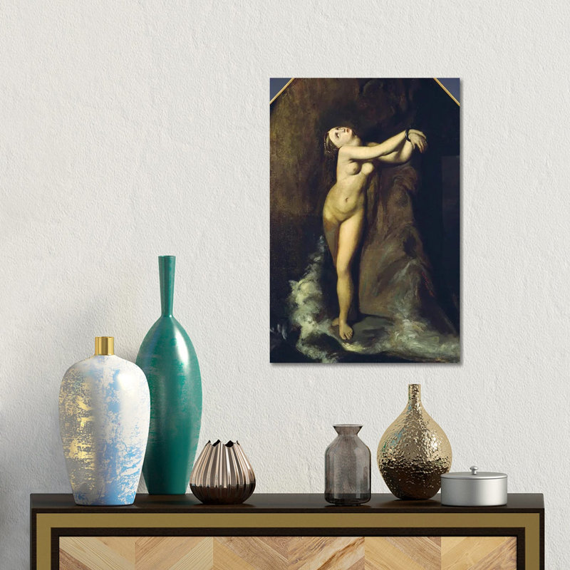 Reproduction après ingérence de Roger Délivrant Angélique - reproduction d'art sur toile tendue, 18 po x 12 po, Sans cadre