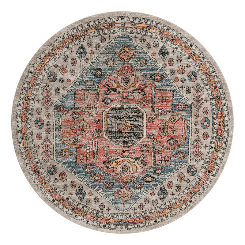 Tapis gris Albia, Rond 7 pi