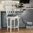Swivel Upholstered Stool with Solid Wood Frame-1890804276-1890804274
