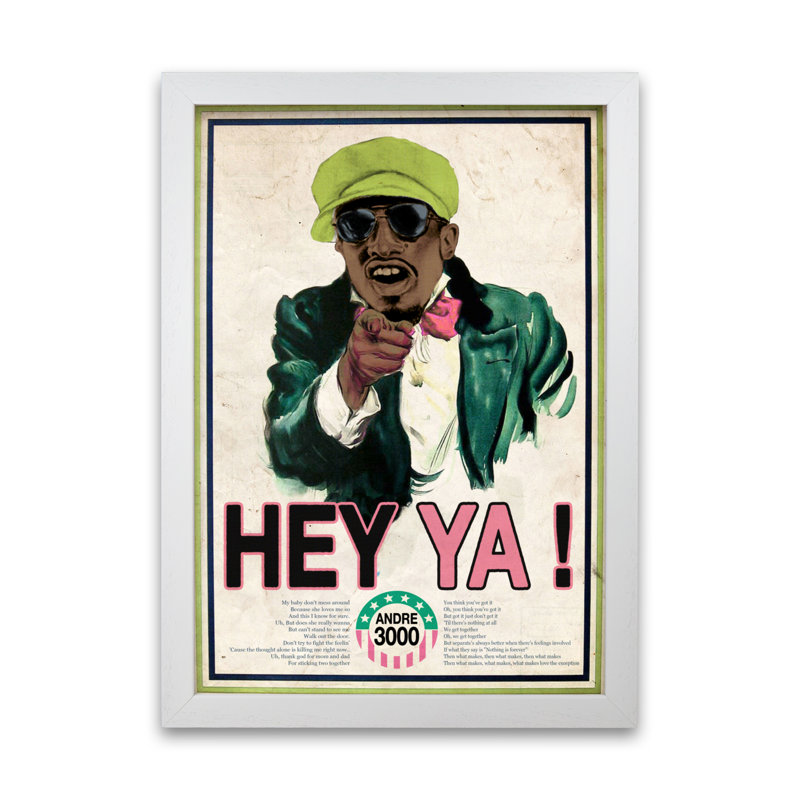 Hey Ya by David Redon - Print, 84.1 cm H x 59.4 cm W x 5 cm D, White Grain