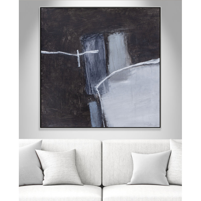 Graphite Gemstones I Print by Casa Fine Arts, Silver, 46.5" H x 46.5" W