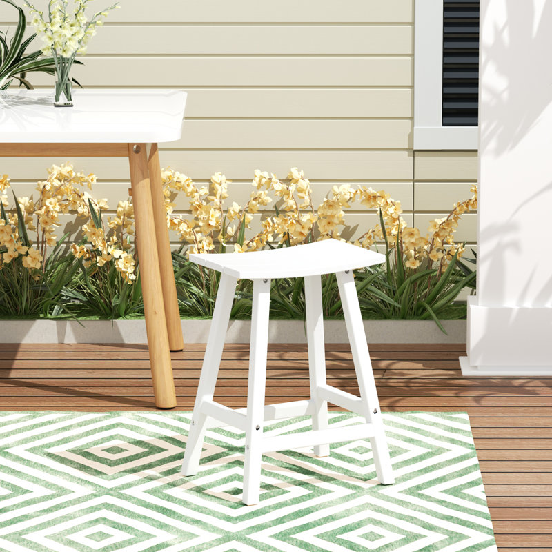 Tabouret de bar Laguna, Tabouret de comptoir (siège d’une hauteur de 24, Blanc