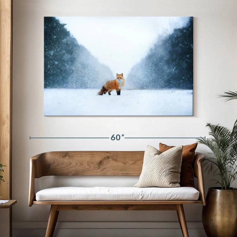 Brampt Red Fox In The Snow, 34" H x 51" W