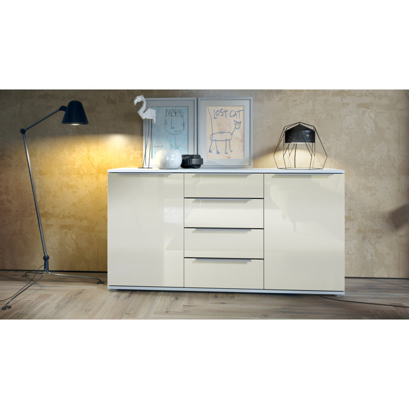 Adriannah Sideboard, High-Gloss Cream