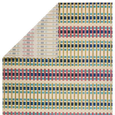 Lindsey Geometric White Area Rug