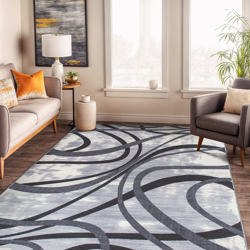 Miakota Abstract Non-Slip Area Rug, Rectangle 7'10" x 10'