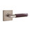 Ensemble de leviers d'intimité Emtek Select avec rosette carrée et tige en T, levier en marbre Rosso Levanto (CF)