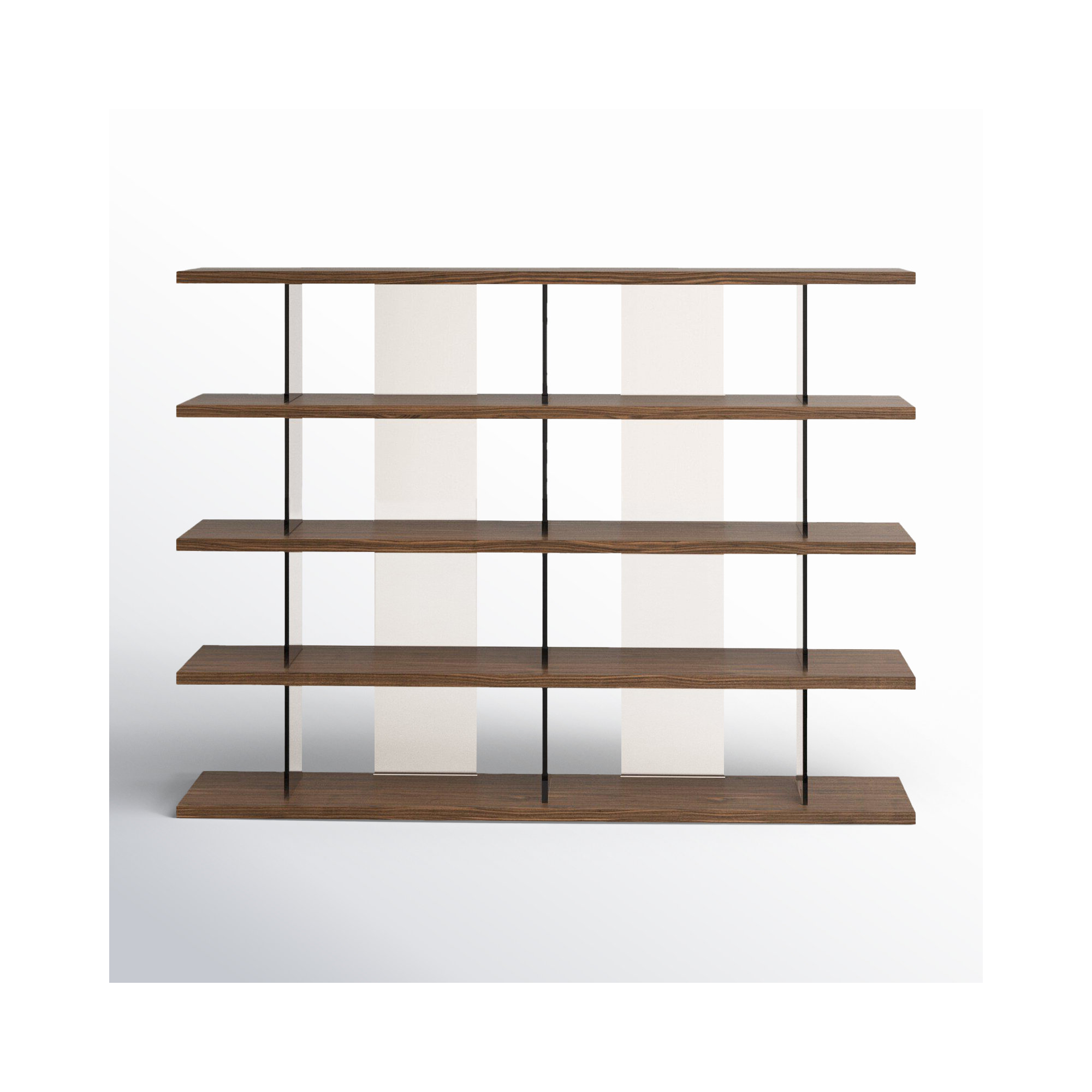 Kendrick 58" H x 78" W Manufactured Wood Library Bookcase, Walnut