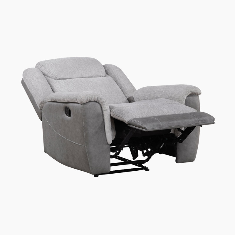 Walden 40" Modern & Contemporary Chenille and Polished Microfiber Reclining Chair with Two-Tone Upholstery, Pocket Coil Seating & Durable Support