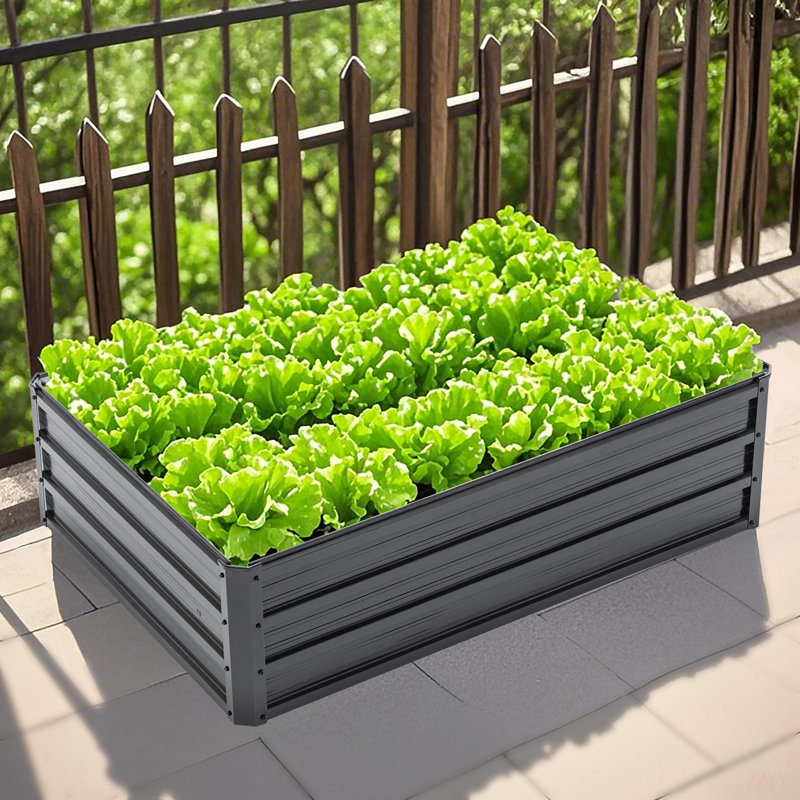 Metal Raised Garden Bed Outdoor Reinforced Galvanized Rustproof Colored Steel Planter Boxes For Vegetables, Raised Beds For Growing Flowers Herbs Succulents