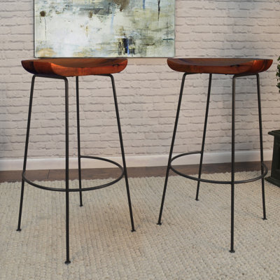 Tabouret de bar et de comptoir en bois massif Samanthia