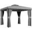 3 X 3m Light Grey Garden Pavilion, 2 Tier Roof Outdoor Gazebo With Mosquito Netting And Privacy Curtains, Aluminium Steel Mixed Frame