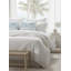 Light Blue Blossom Field Linen Euro Pillow 26x26 Cover Only