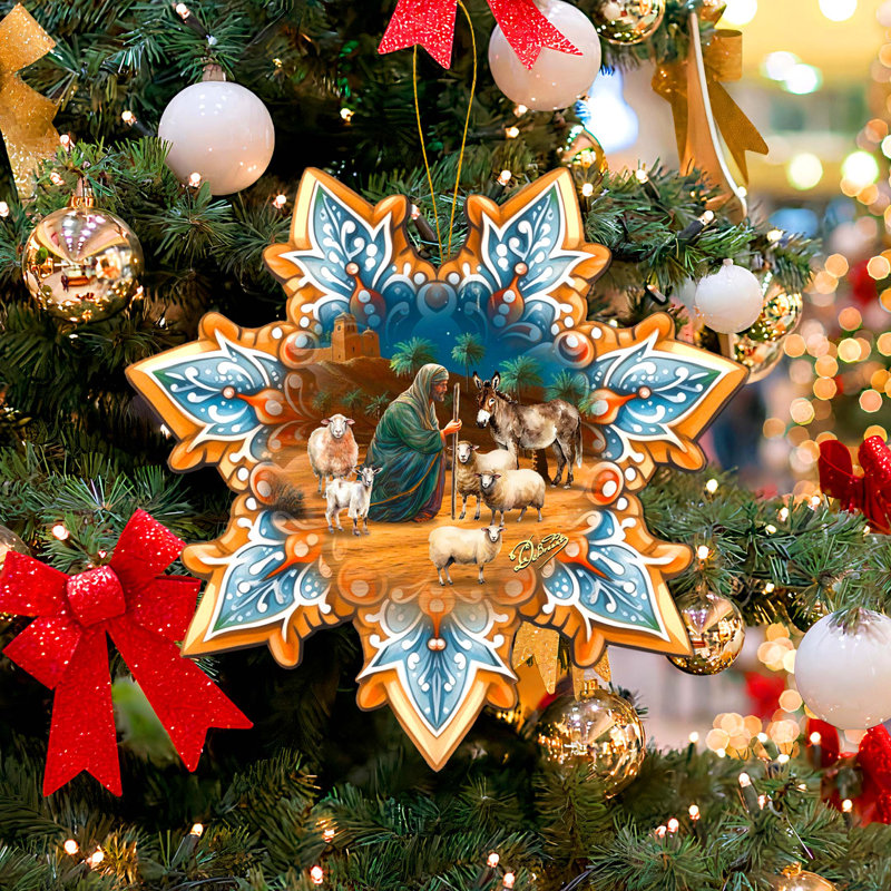 Grand ornement en bois décoratif de Noël