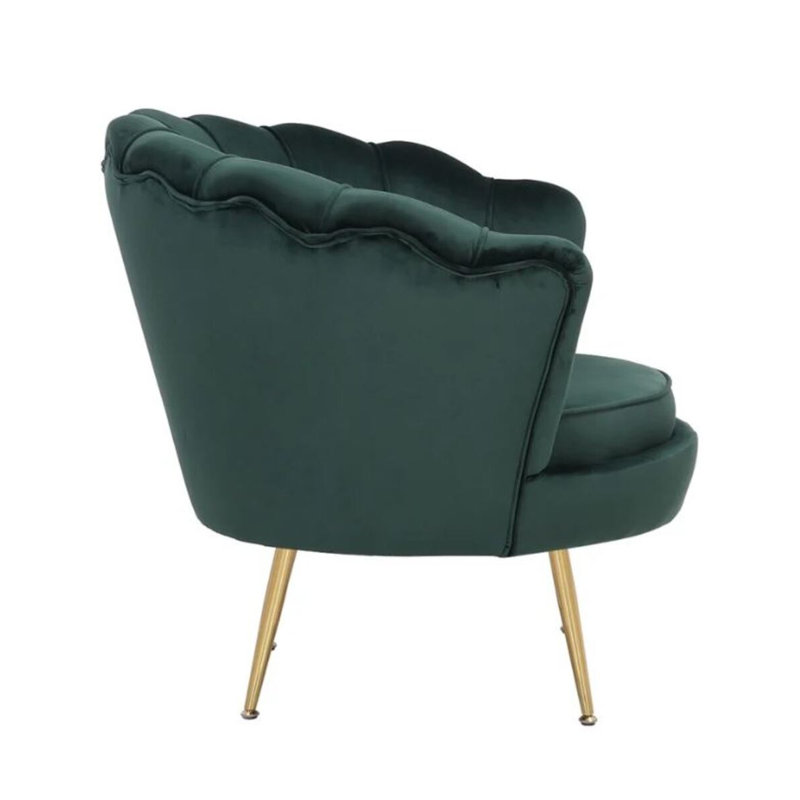 Bralon 32.5'' Wide Velvet Lounge Chair, Green Velvet