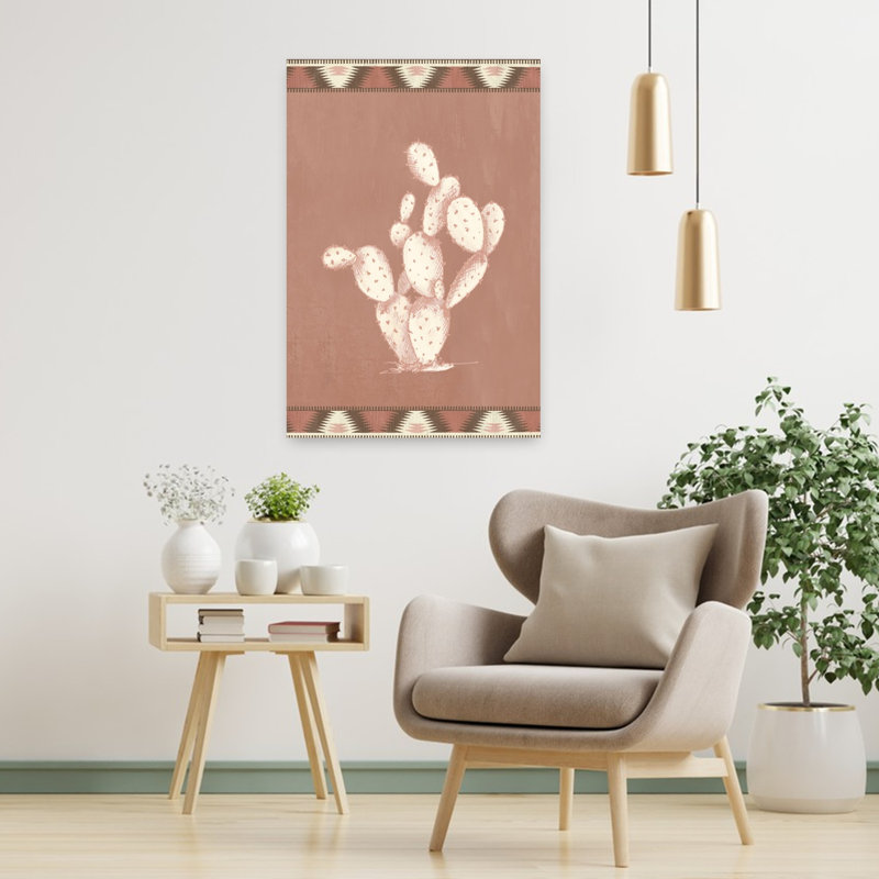 Cactus Navajo I, minimaliste, paysage abstrait de cactus rustiques, art naturel, H 36 po x l 24 po