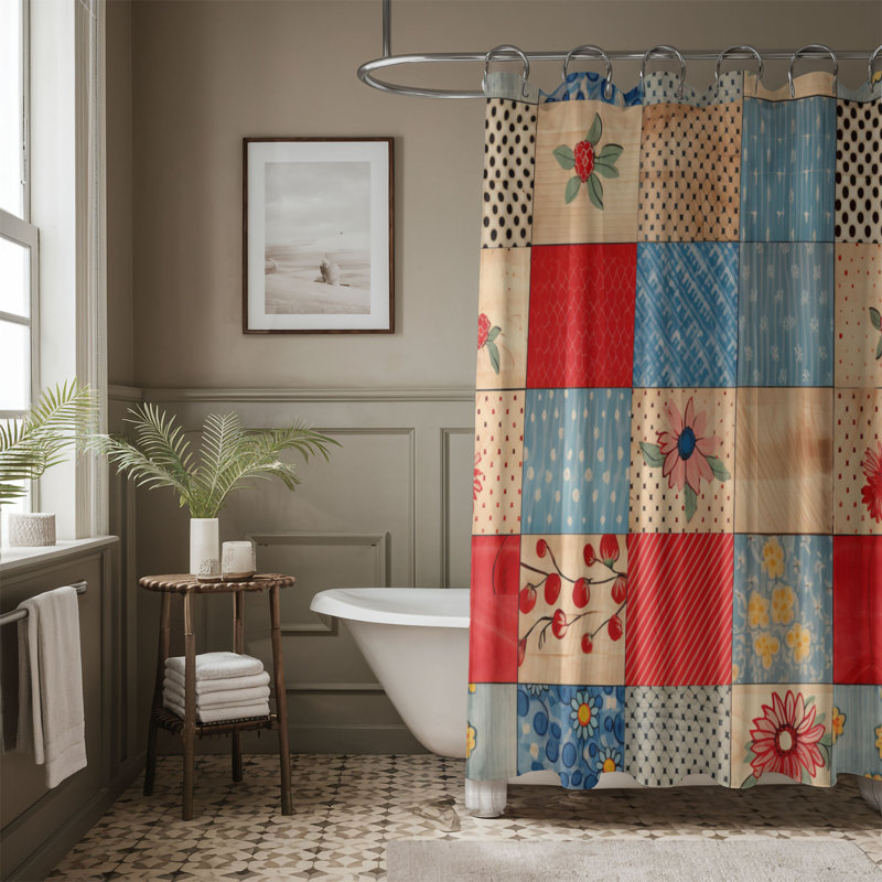 Quilt Frame - Rideau de douche Premium, H 74 po x l 71 po