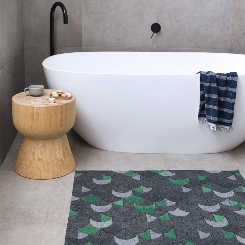 Cove Geometric Area Rug in Green, Rectangle 9'10" x 13'1"