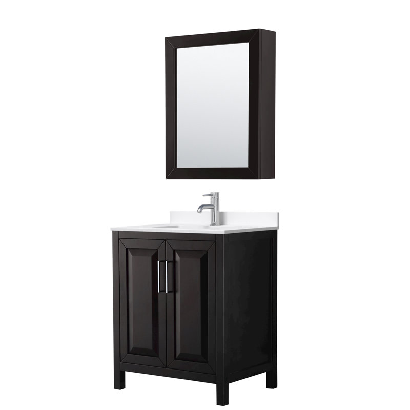 Daria 30'' W Vanity, Brown, Polished Chrome, Giotto Quartz