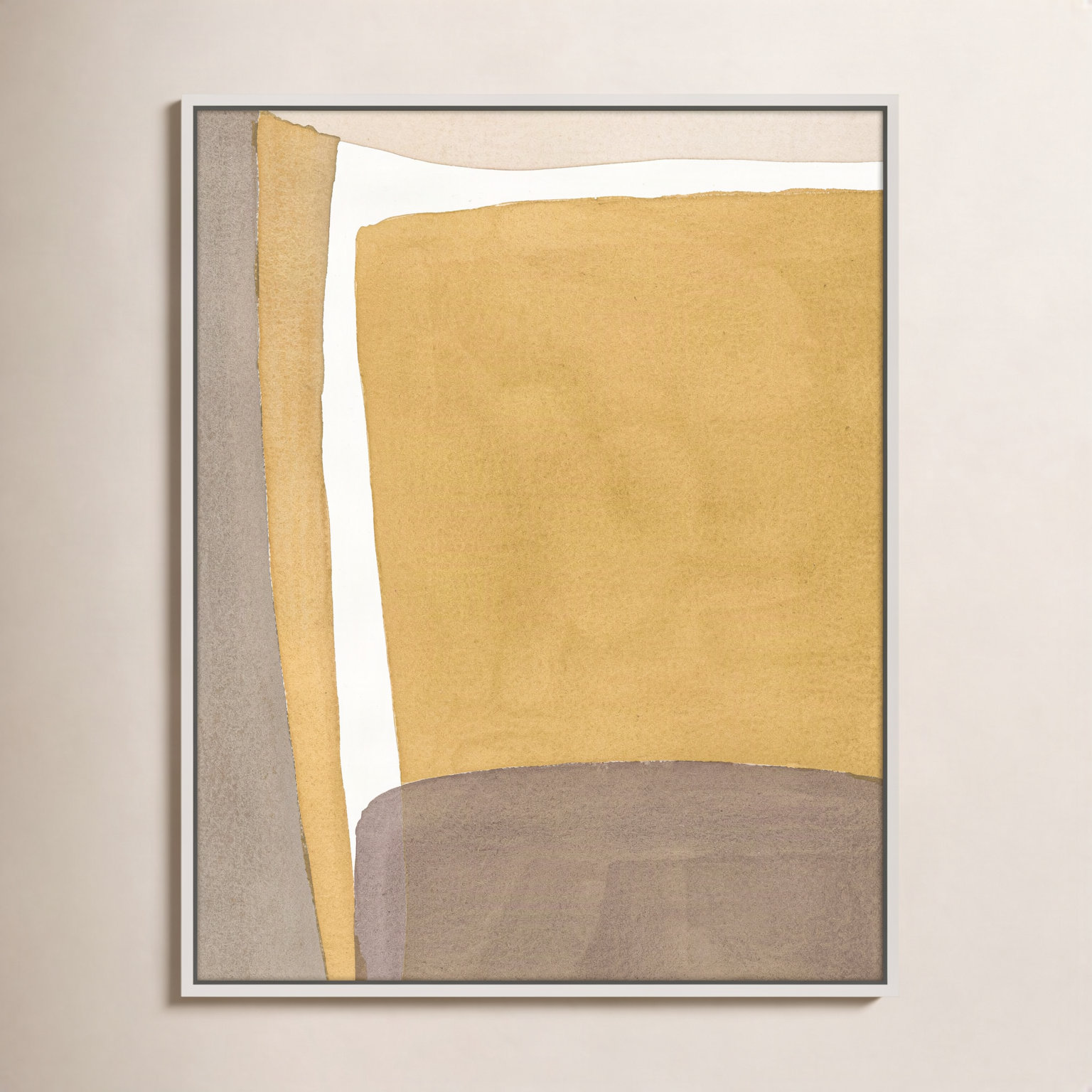 Light Ochre by Julia Balfour, 50" H x 40" W x 1.4" D, White Framed Canvas