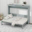 Lit escamotable en bois avec tablette, lit escamotable avec rangement-125980784