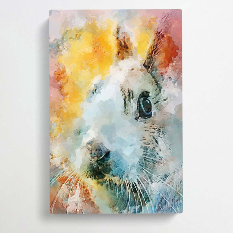 Bunny Rabbit in Abstract - Wrapped Canvas, 60cm H x 40cm W x 3cm D