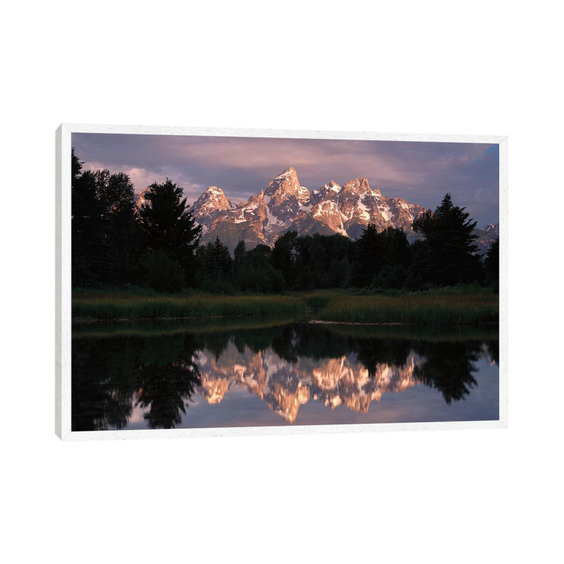 Grand TetonRange And Cloudy Sky At Schwabacher Landing Reflected InThe WaterGrand Teton NationalPark by Tim Fitzharris - Gallery-Wrapped Canvas Giclée on Canvas