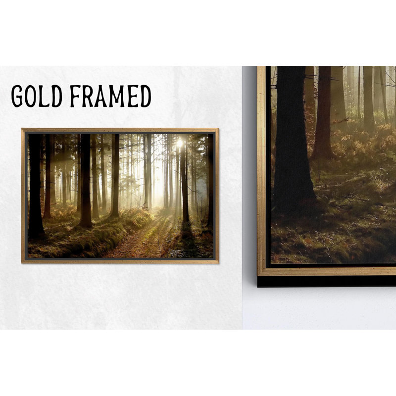 Golden Light Nature Path: reproduction d'art sur toile pour votre espace, or 1P, 47,3 po H x 67 po l
