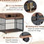 Caisse pour chien moyenne de style meuble - brun, roues verrouillables, grande étagère de rangement à double couche pour chiens