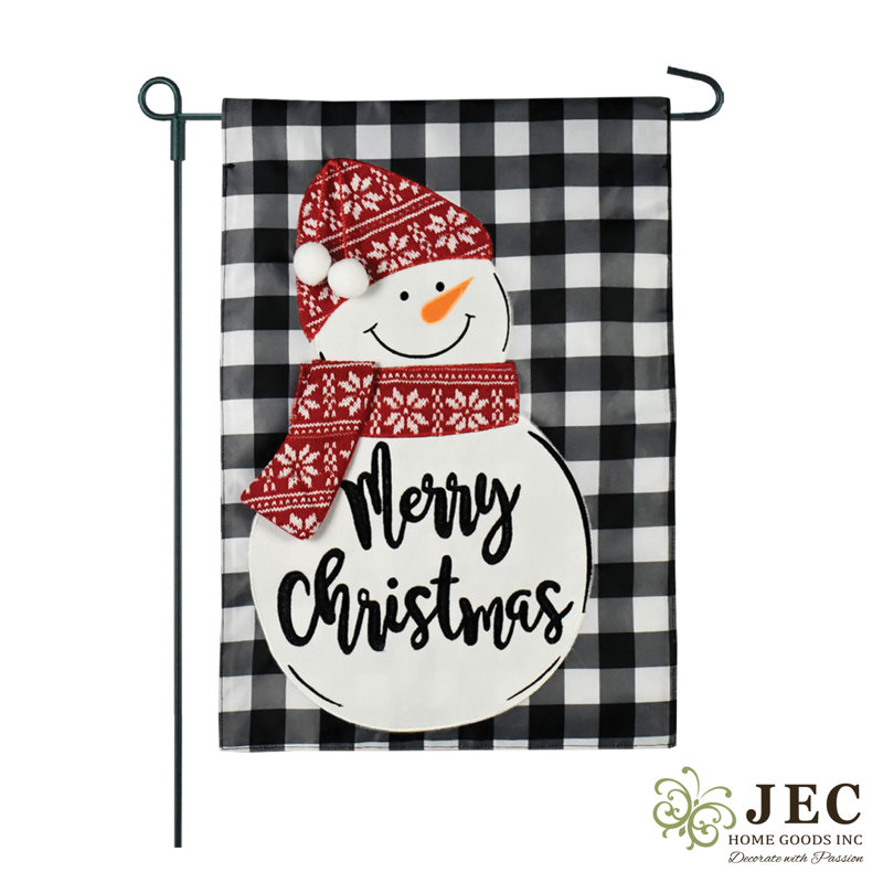 Ensemble de drapeaux de Noël en polyester 18 x 13 po Snowman